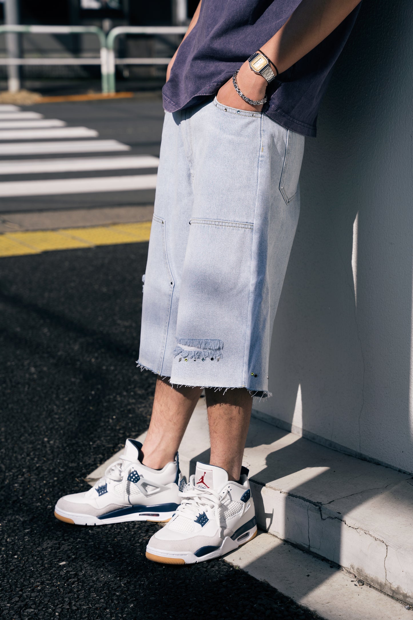 Mind Error ME Diamond Denim Shorts-SPL5002